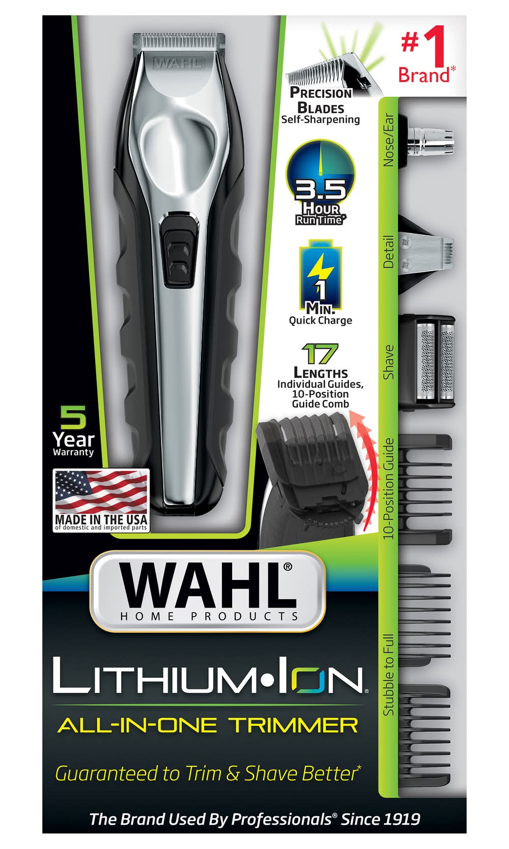 Wahl Lithium Ion All in One Trimmer, Black/ Silver