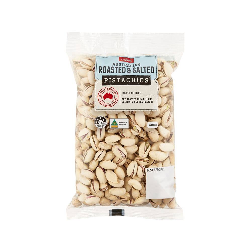 Coles Pistachios Roasted & Salted 400g