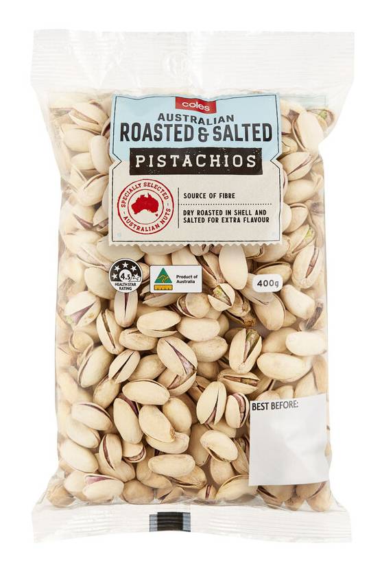 Coles Pistachios Roasted & Salted 400g