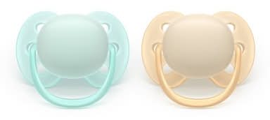 Philips Avent Ultra Soft Pacifiers, 0-6 Months, Sand-Pale Mint