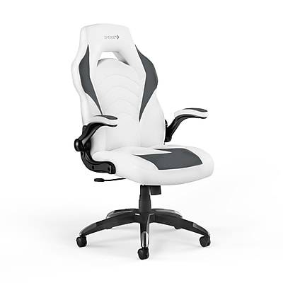 Emerge Staples Emerge Vortex Bonded Leather Gaming Chair (white and gray)