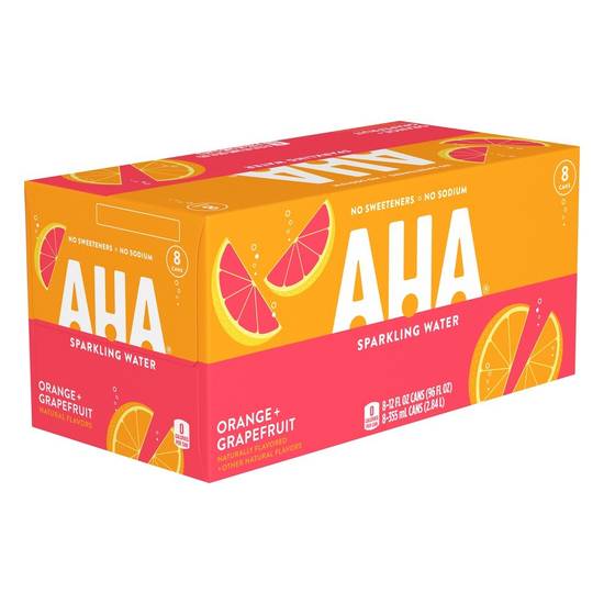 Order Aha Orange Grapefruit Cans (12 oz x 8 ct) food online from Rite Aid store, Shawnee on bringmethat.com