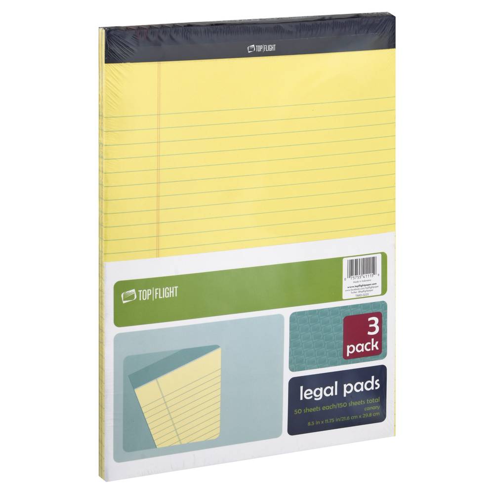 Top Flight Canary Legal Pads (3 ct)