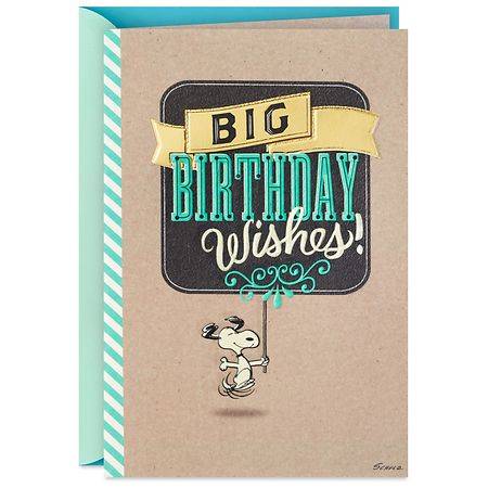 Hallmark Peanuts Birthday Card (Snoopy Big Birthday Wishes) E83 - 1.0 ea