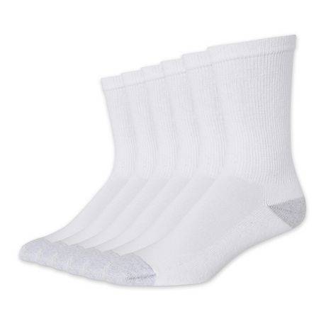 Hanes Chaussettes mi-mollet P6 Cushion Protection contre les odeurs pour homme (Couleur: Blanc, Taille: 6 - 12)