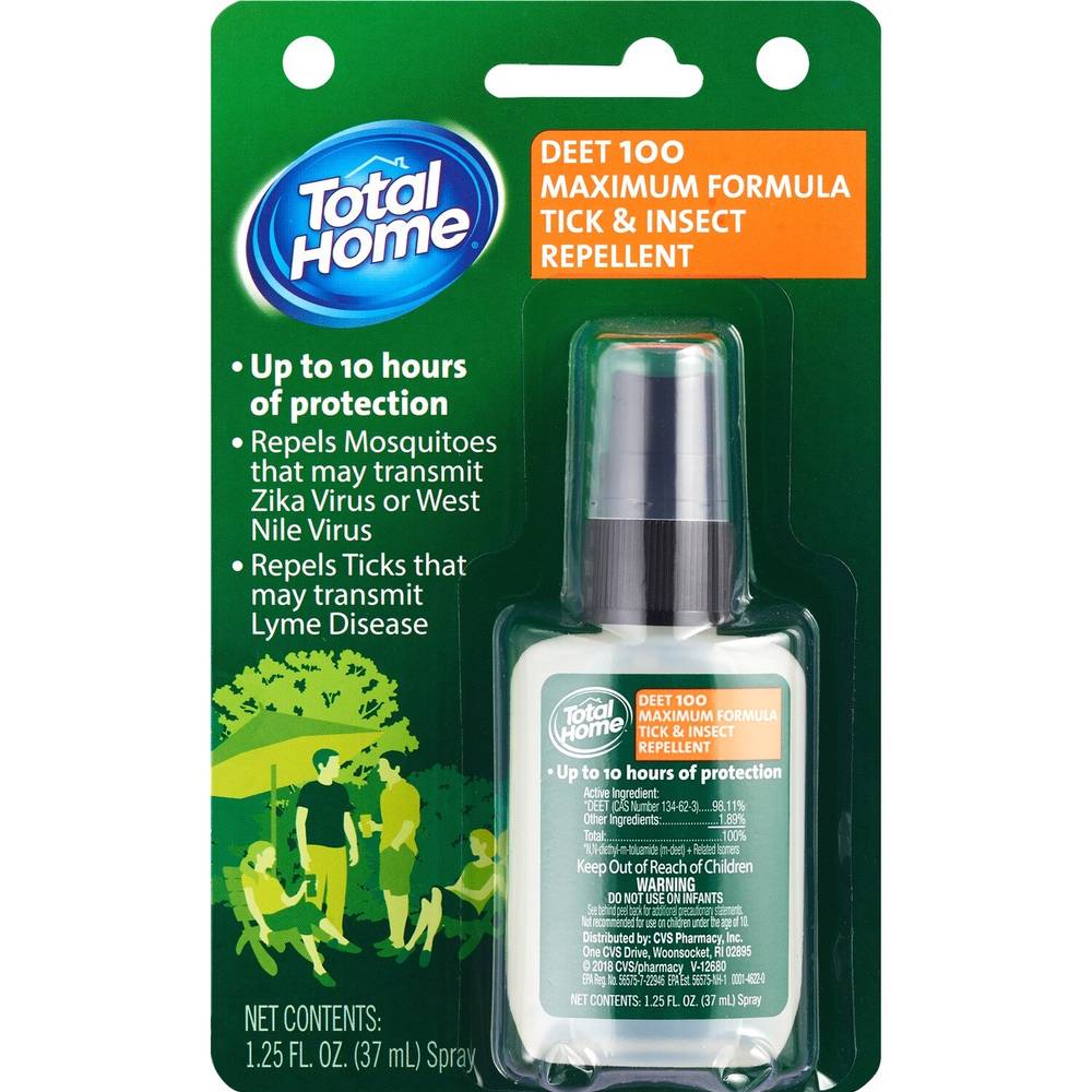 Total Home Deet 100 Maximum Formula Tick and Insect Repellent, 1.25 oz