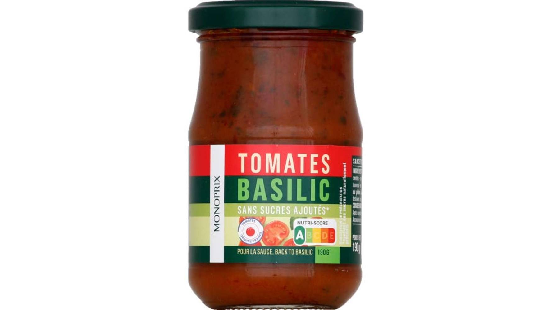 Monoprix Sauce tomates basilic Le bocal de 190 g