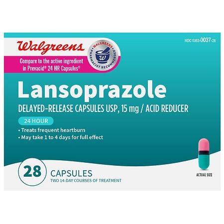 Walgreens Lansoprazole 15mg Acid Reducer Capsules