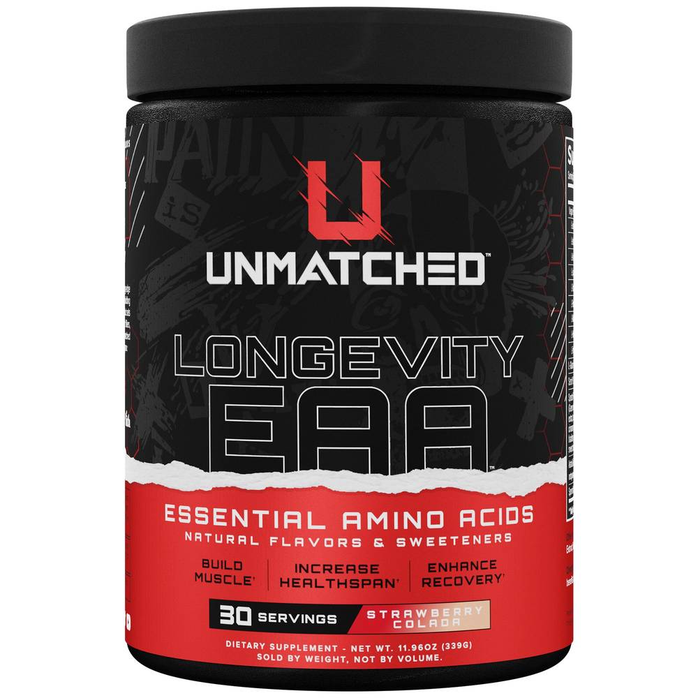 Unmatched Longevity Essential Amino Acids Dietary Supplement Powder (strawberry colada)