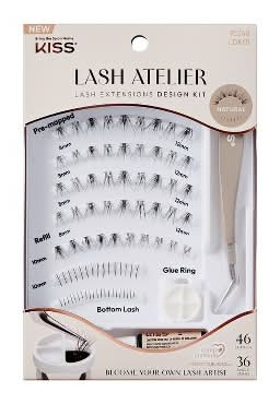 KISS Natural Lash Atelier Individual Extensions Design Kit, Black (0.1 oz, 82 ct)