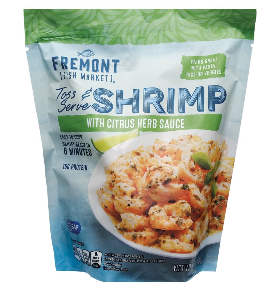 Fremont Fish Market Toss & Serve Shrimp, Citrus Herb Sauce (12 oz)