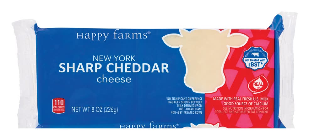 Happy Farms New York Sharp Cheddar Cheese Block (8 oz)