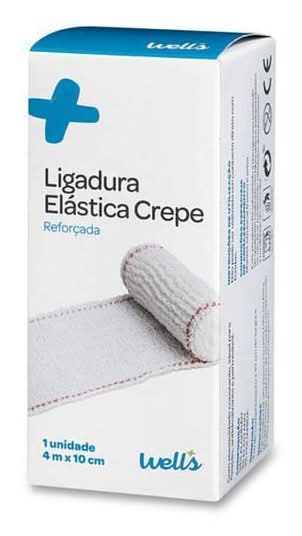 Ligadura Elástica Crepe Reforçada 4 m x 10 cm Well's 1 un
