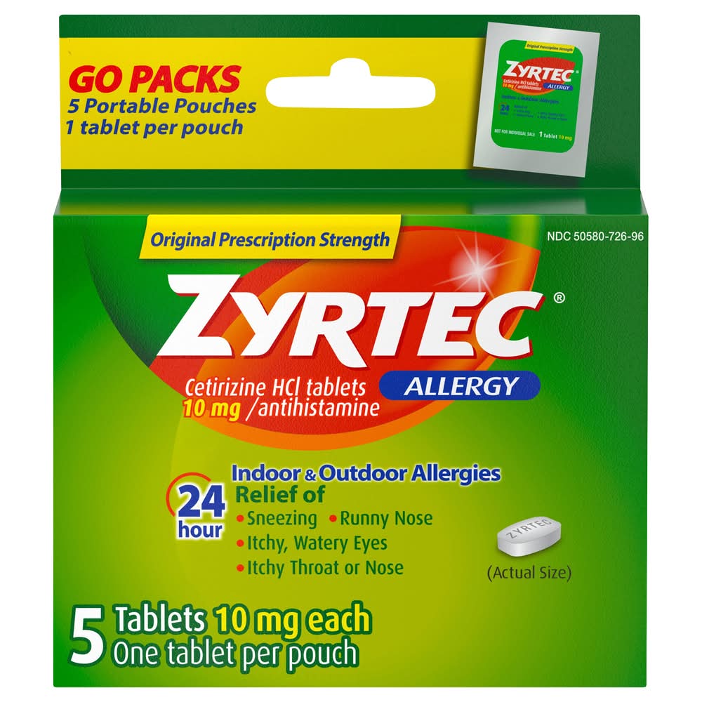 Zyrtec Allergy Relief Cetirizine Hci Tablets 10mg (5 ct)
