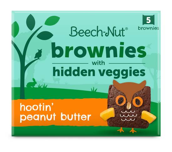 Beech-Nut Brownies With Hidden Veggies Baked Toddler Snack ( peanut butter )