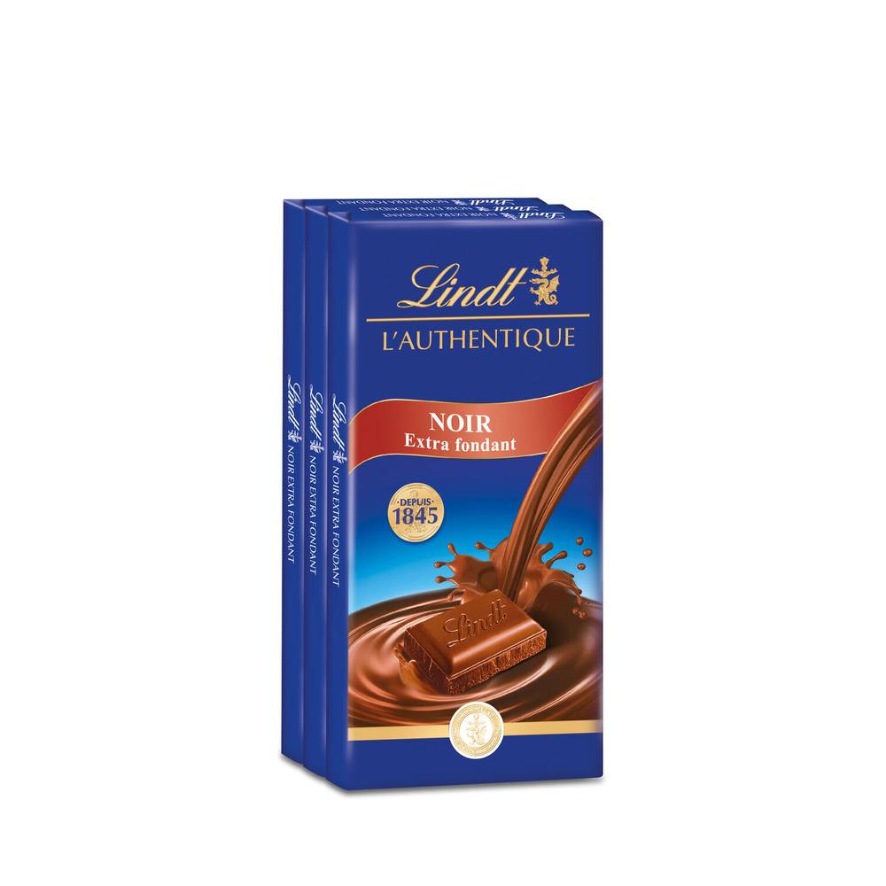 Lindt - Maître chocolatier noir extra fondant (3 pièces)