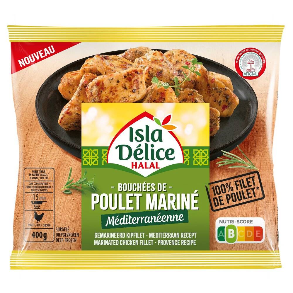 Isla Délice - Bouchées de poulet mariné méditerranéenne halal (400g)