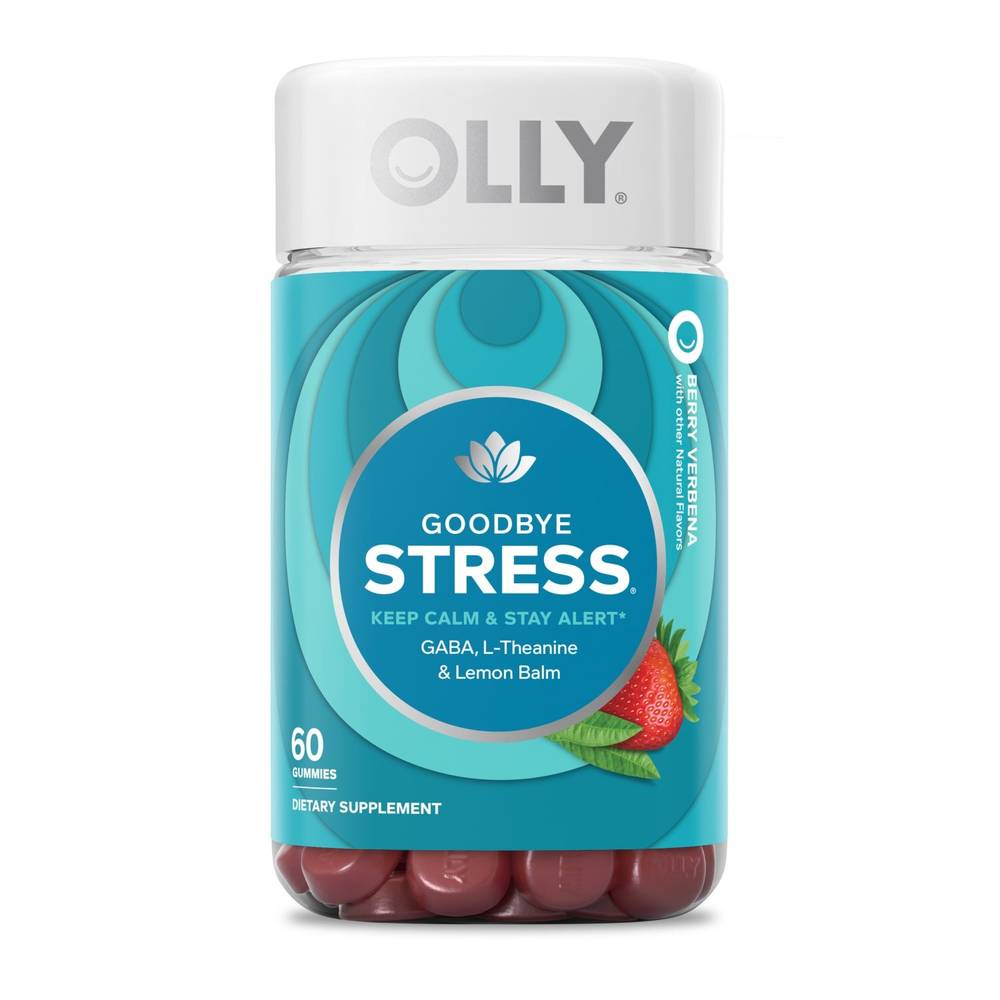 Olly Goodbye Stress Gummies L-Theanine and Lemon Balm (berry verbena)