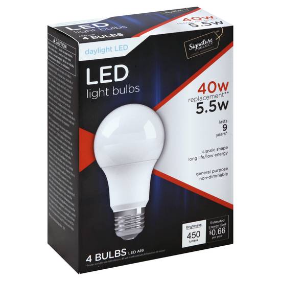 Signature Select Daylight Led 5.5 Watts Light Bulb (4 ct)