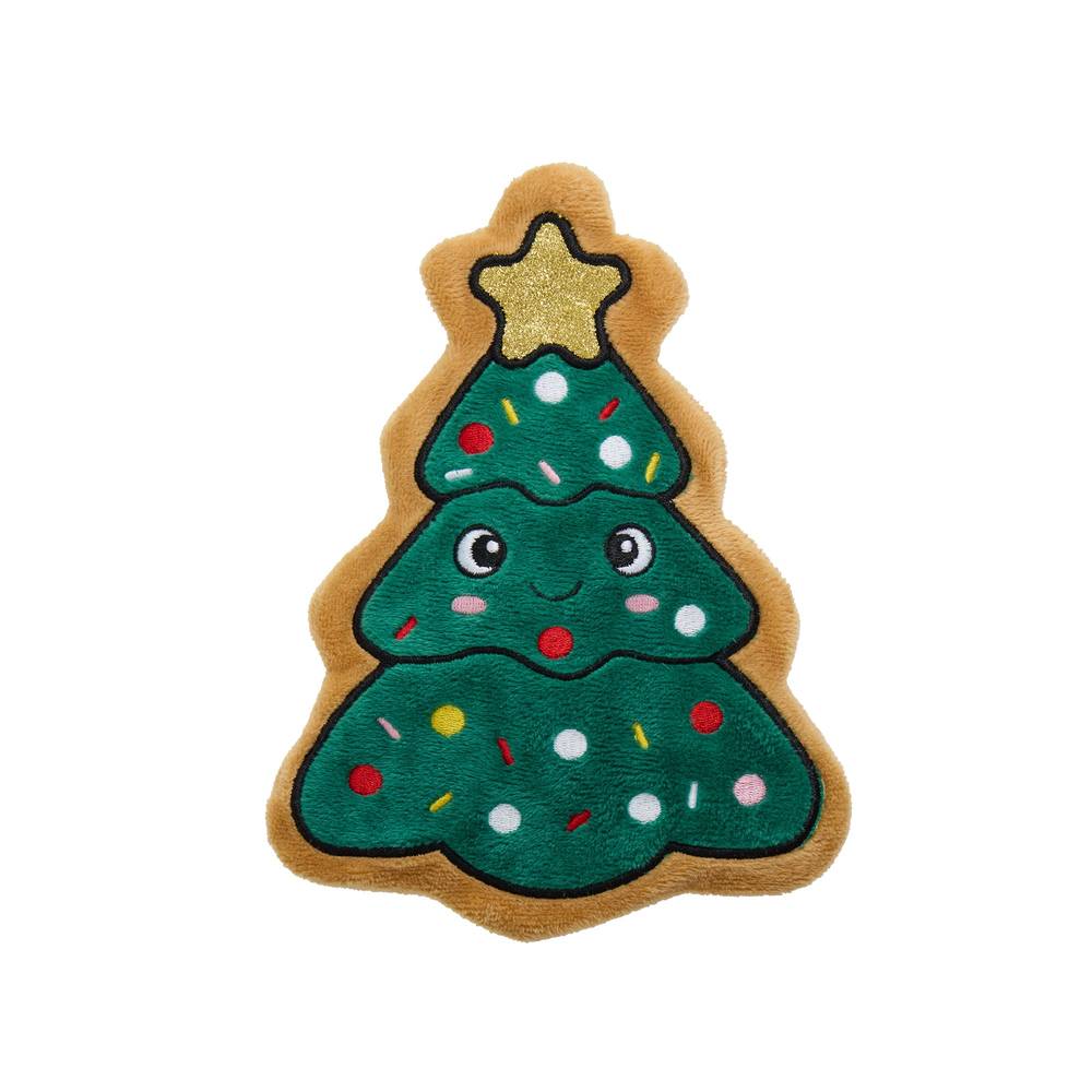 Merry & Bright Christmas Tree Flattie Dog Toy, Green