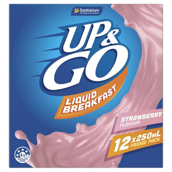 Sanitarium Up&Go Liquid Breakfast Strawberry Fridge pack 12x250ml 3L