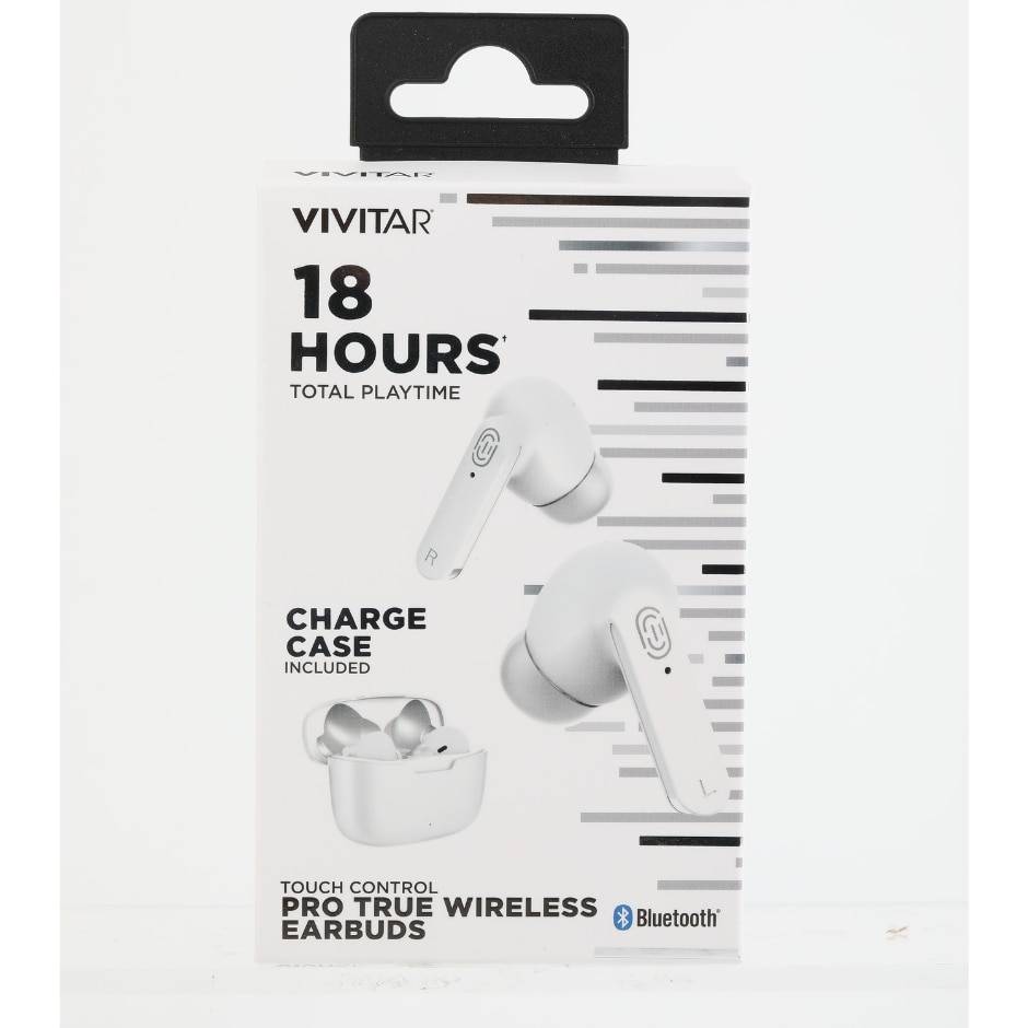 Vivitar Bluetooth Pro Truly Wireless Earbuds, White