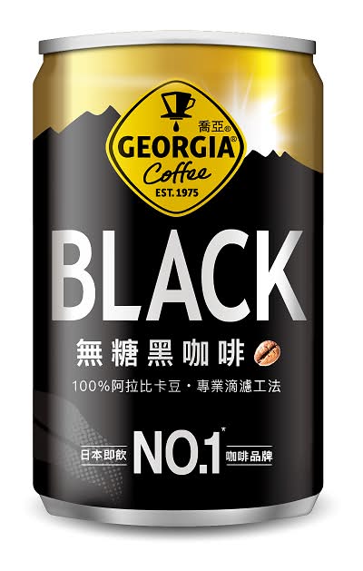 喬亞GEORGIA無糖黑咖啡180mL <180ml毫升 x 1 x 6BOTTLE瓶>