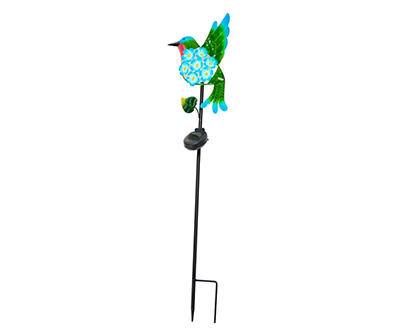 34.5" Hummingbird & Flower LED Solar Yard Stake