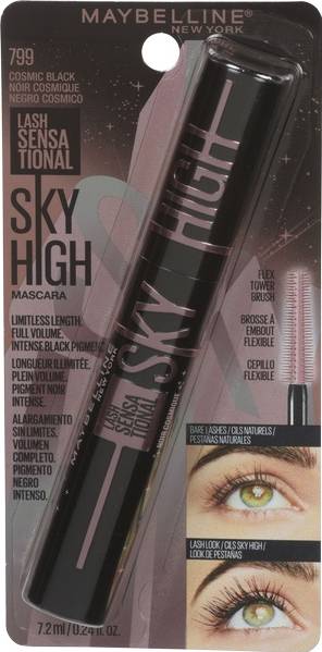 Maybelline Lash Sensational Sky High Mascara, Unisex, 799 Cosmic Black (7.2 ml)