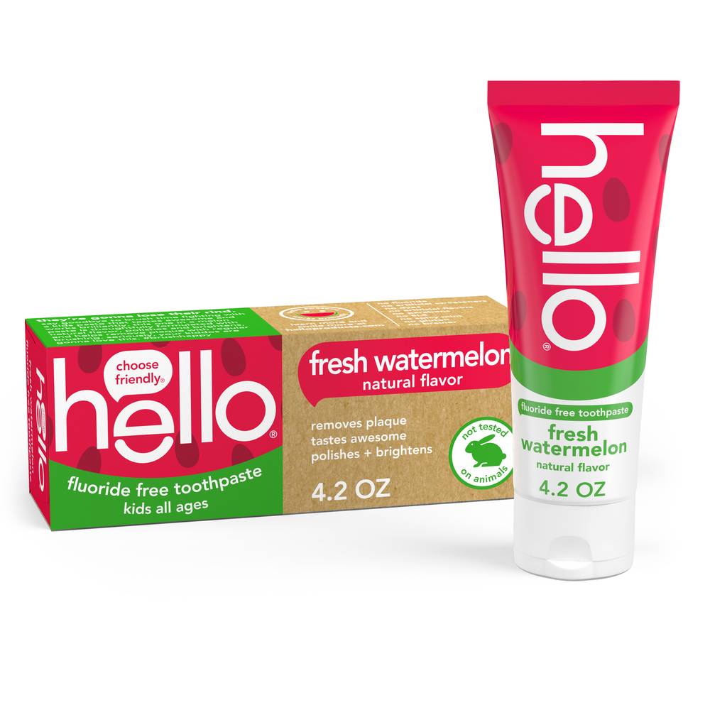 Hello Watermelon Flavor Fluoride Free Kids Toothpaste (4.2 oz)