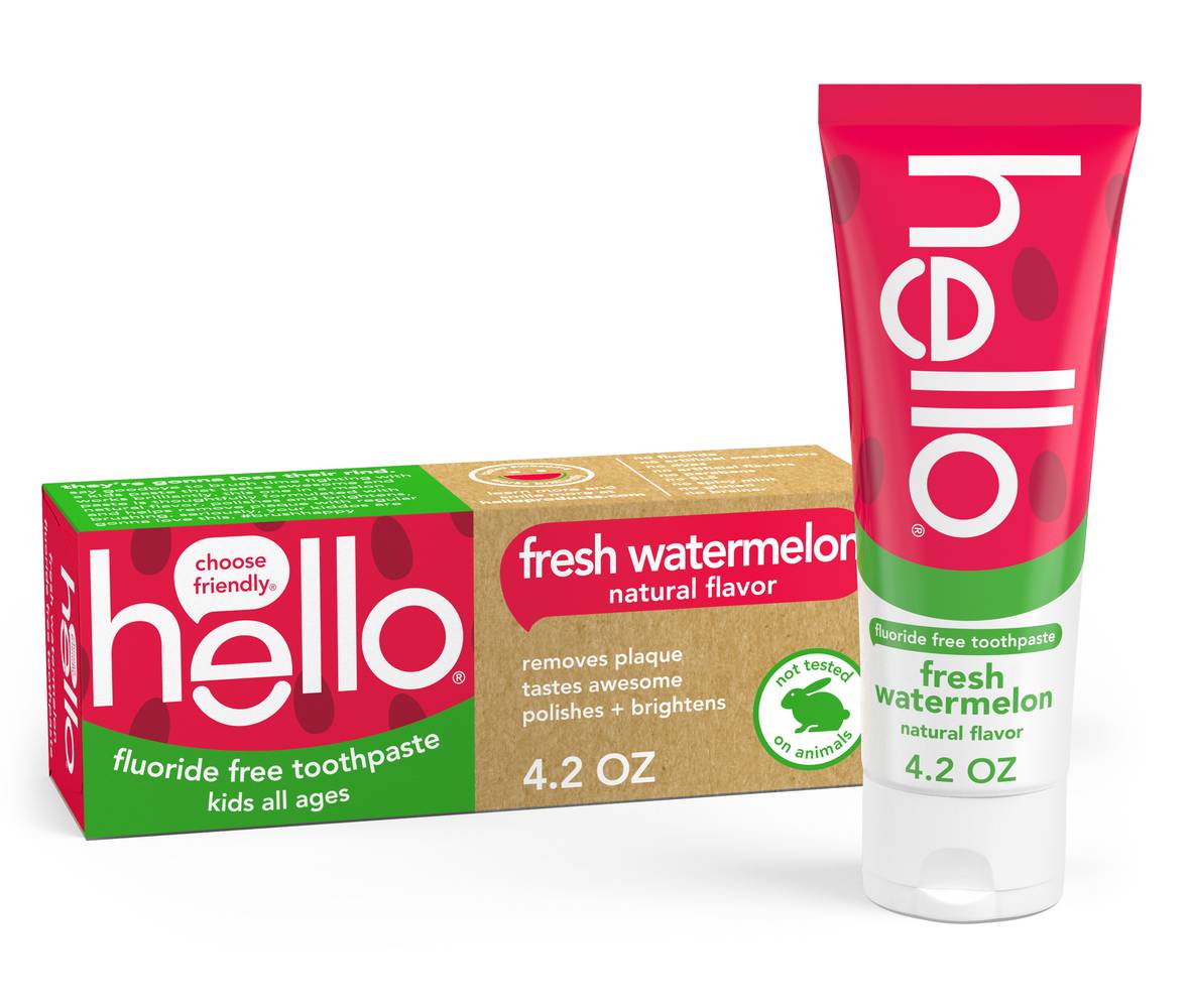 Hello Watermelon Flavor Fluoride Free Kids Toothpaste (4.2 oz)