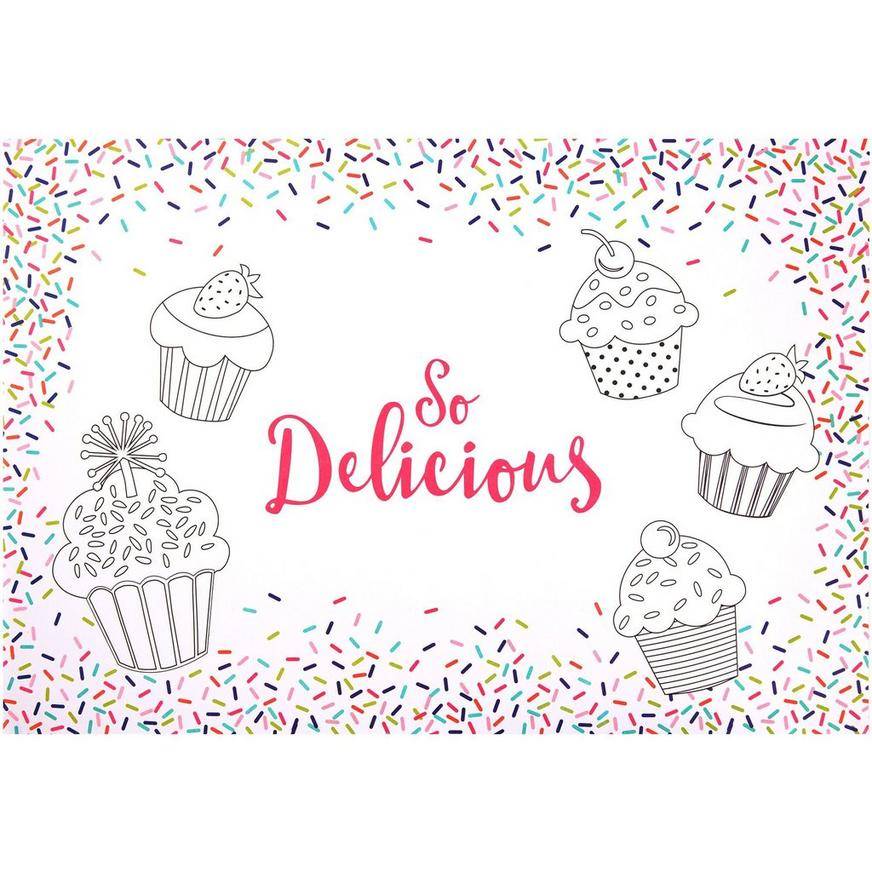 Colorful Sprinkles Coloring Placemats 24ct