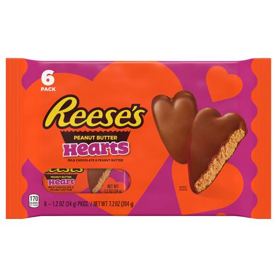 Reese's Milk Chocolate Peanut Butter Hearts (6 ct)