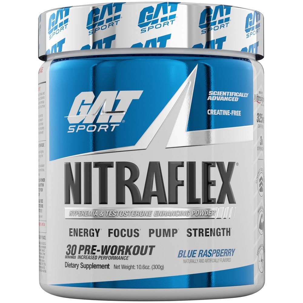 Gat Sport Nitraflex Hyperemia & Testosterone Enhanging Powder (blue raspberry)