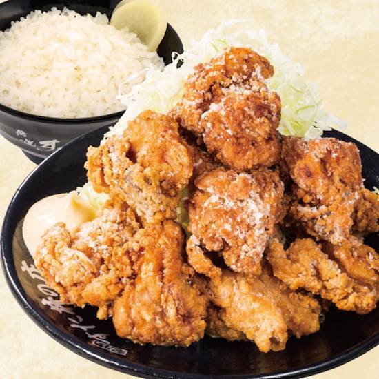 鬼盛り唐揚げ定食 Demon Size Fried Chicken set meal