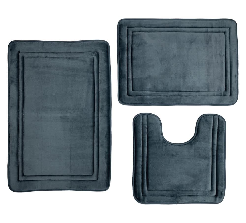 KIRKTON HOUSE Memory Foam Bath Ma, Charcoal (3 ct)