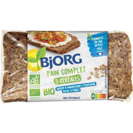 Bio - Pain complet 3 céréales bio BJORG - le paquet de 500 g