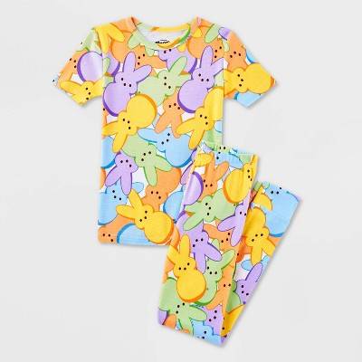 Kids' Peeps Easter 2pc Short Sleeve Pajama Set - Blue/Yellow/Green 4