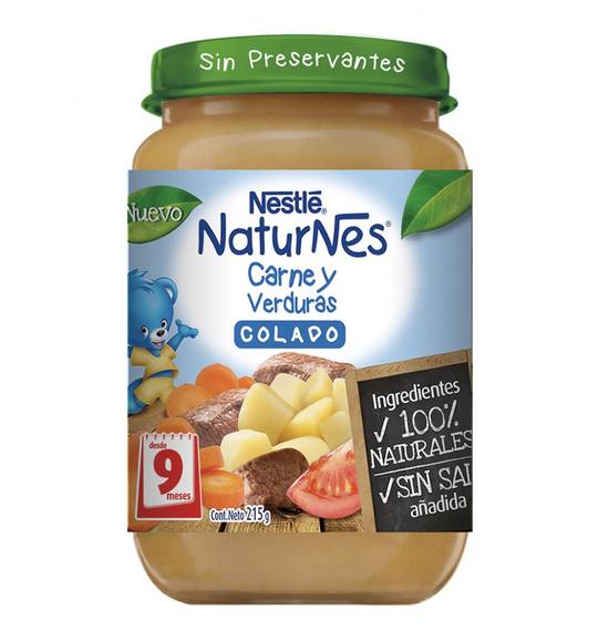 Nestlé - Colado NaturNes carne con verduras - Frasco 215 g