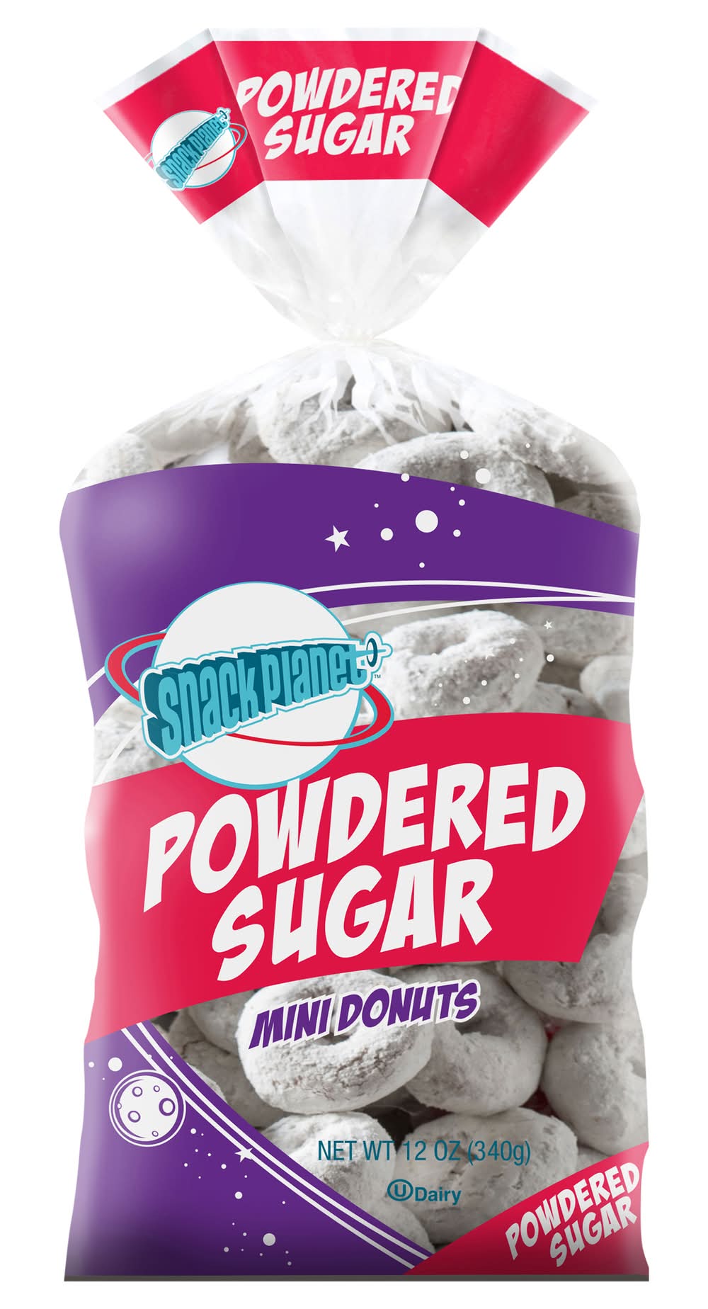 Snack Planet Powdered Sugar Mini Donuts (12 oz)