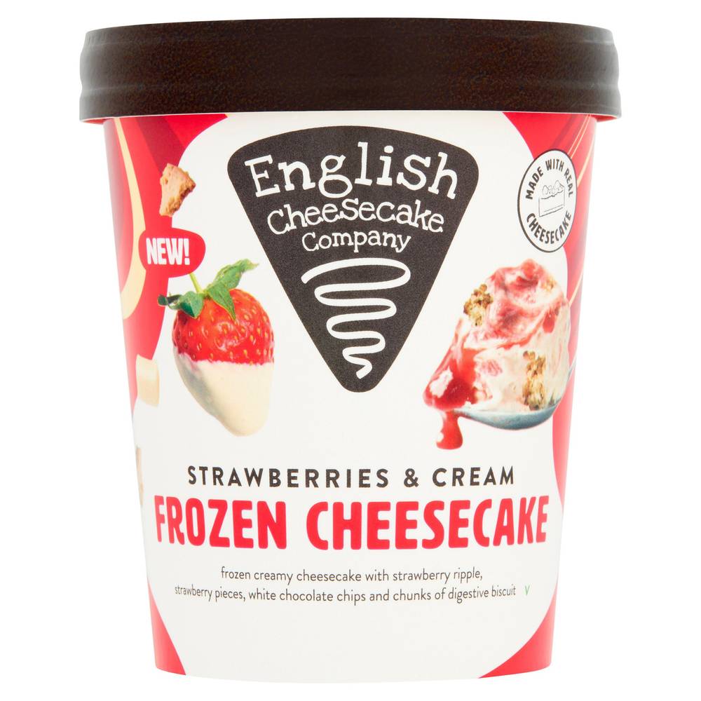 English C/Cake 350g Strawberry & Cream Frozen Cheesecake Tub