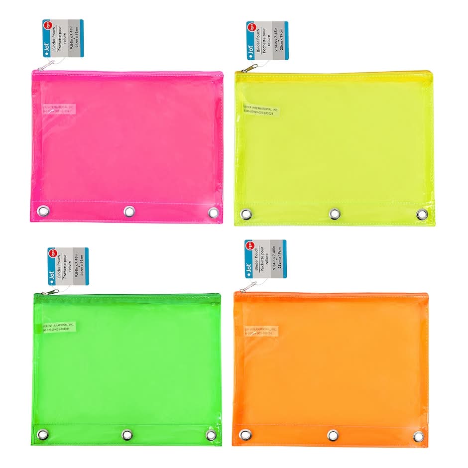 Jot Fluorescent Binder Pouch, 1 ct.