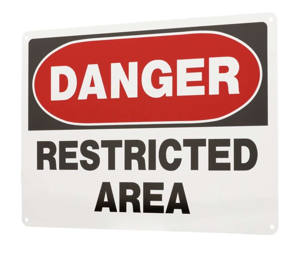 Everbilt 10 In. X 14 In. Aluminum Danger Restricted Area Sign