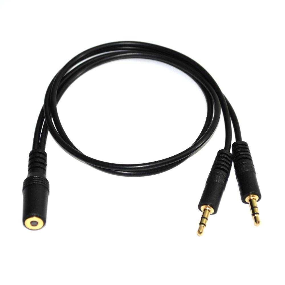 Spektra Cable Audio Estéreo 2x3.5mm a 3.5mm hembra - 50cms