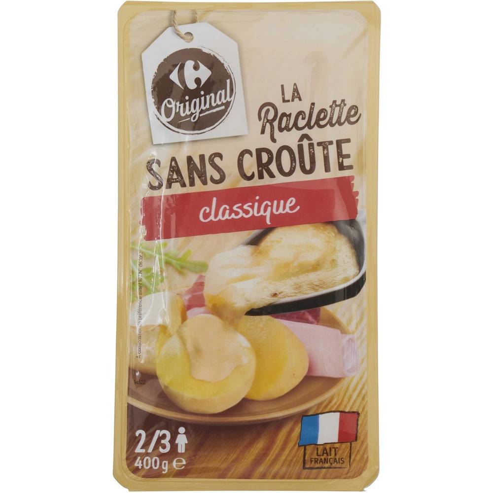 Carrefour - Fromage en tranches à raclette sans croûte (400g)