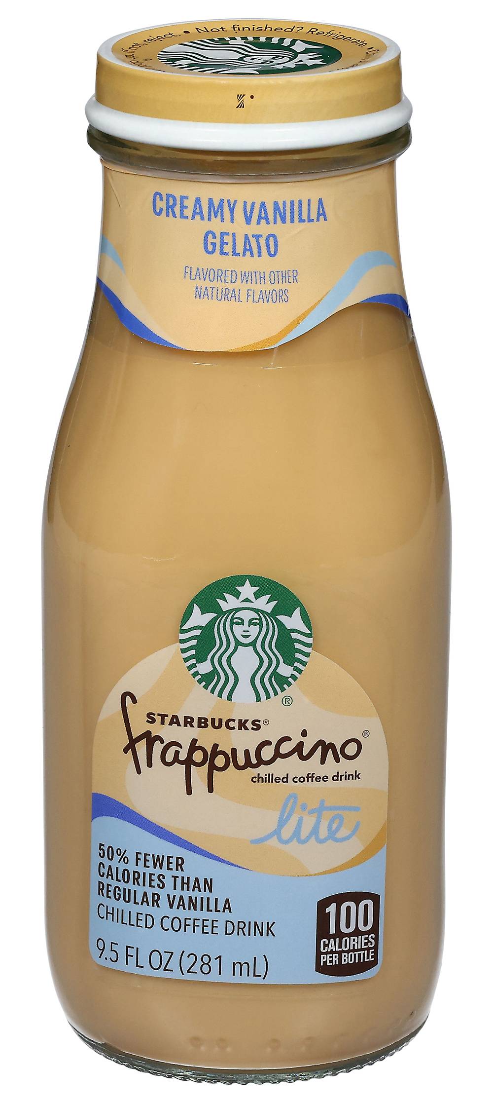 Starbucks Frappuccino Lite Chilled Coffee Drink, Creamy Vanilla Gelato (9.5 fl oz)