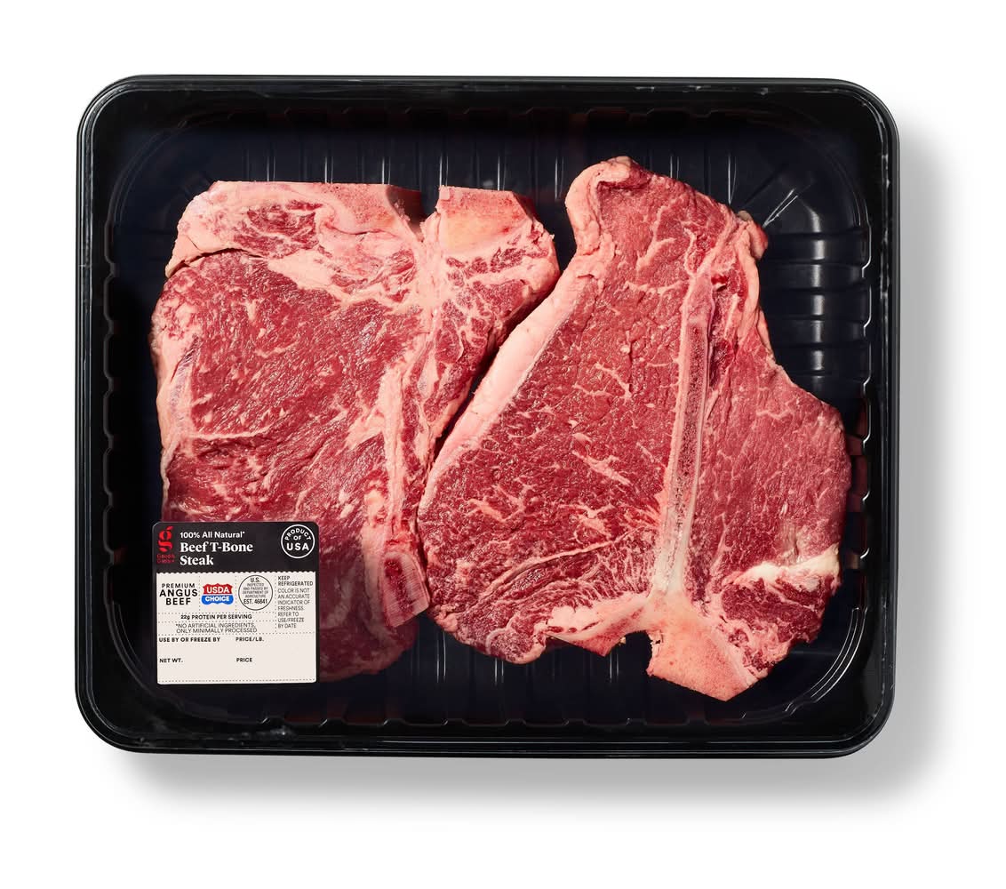 Fresh Angus Beef T-Bone Steak Family Pack - price per lb - Good & Gather™