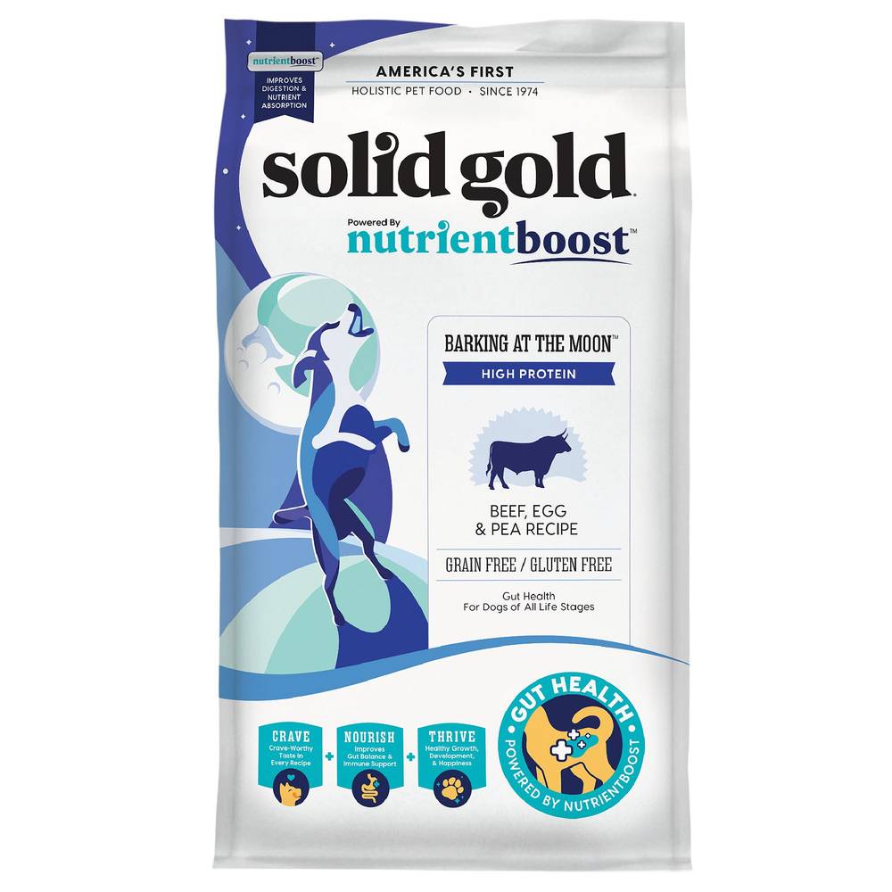 Solid Gold Nutrientboost Barking at the Moon All Life Stage Dog Food - Grain Free, Beef (Flavor: Beef, Size: 22 Lb)