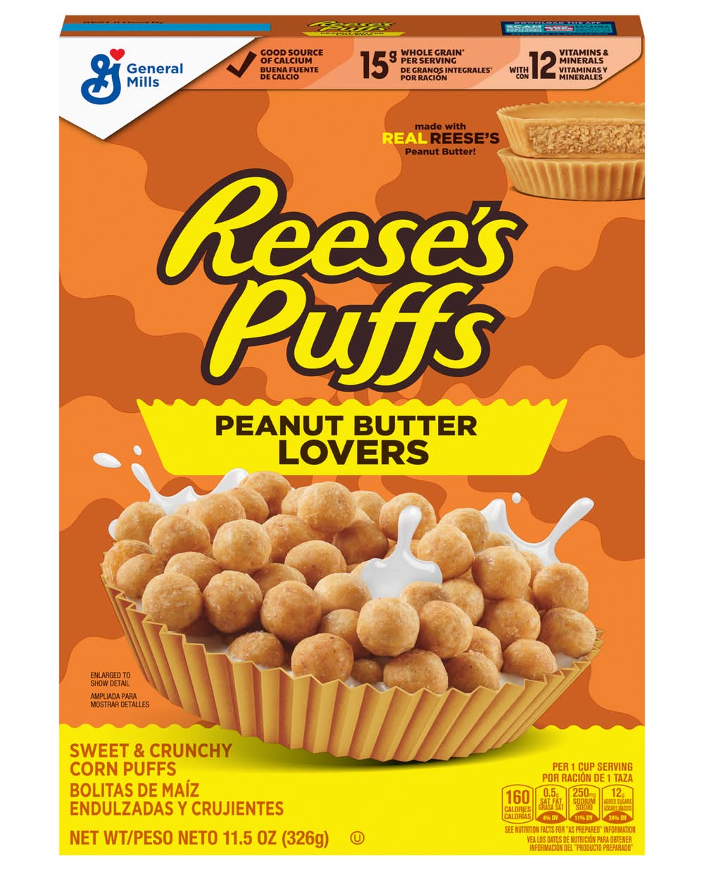 Reese's Puffs Breakfast Cereal, Peanut Butter (11.5 oz)