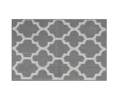 Ardblair Light Gray & White Geo Lattice Accent Mat, (30" x 20")